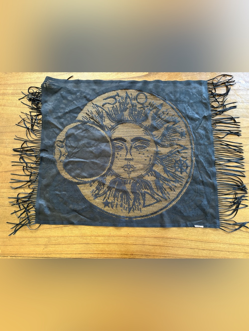 Boho Sun and Moon Wall Hanging in Black